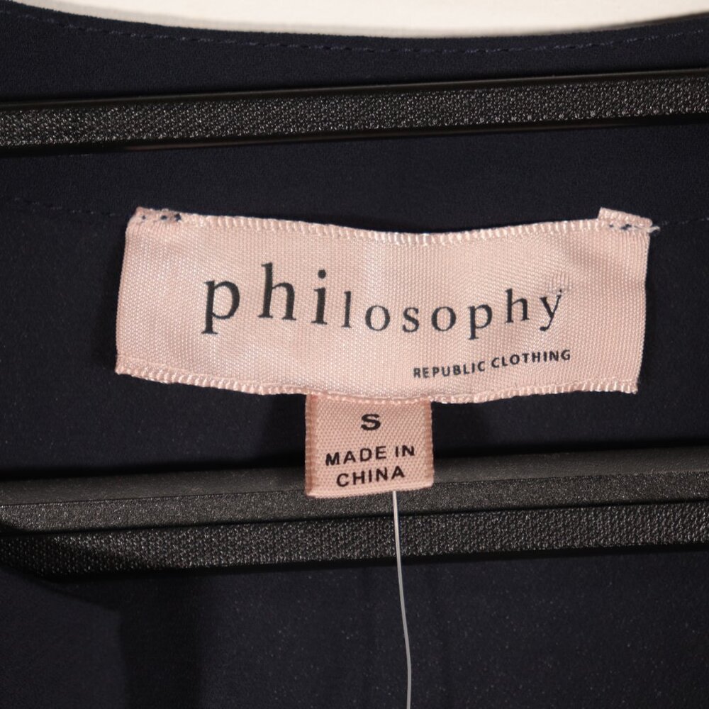 NWT Philosophy Navy Blouse Size Small - Picture 9 of 11